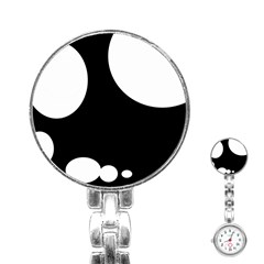 Black And White Moonlight Stainless Steel Nurses Watch by Valentinaart