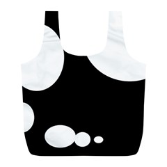 Black and white moonlight Full Print Recycle Bags (L) 