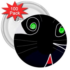 Big Cat 3  Buttons (100 Pack) 