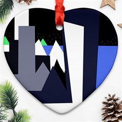 Glacier Heart Ornament (2 Sides) by Valentinaart