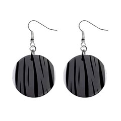 Gray, Black And White Design Mini Button Earrings