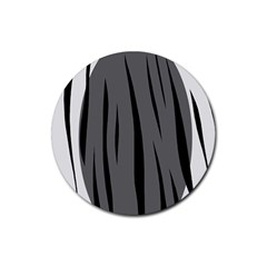 Gray, Black And White Design Rubber Coaster (round) 