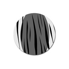 Gray, Black And White Design Magnet 3  (round)