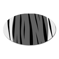 Gray, Black And White Design Oval Magnet