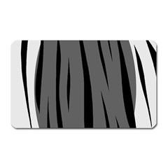 Gray, Black And White Design Magnet (rectangular)