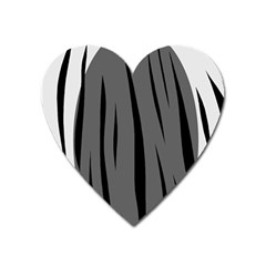 Gray, Black And White Design Heart Magnet