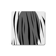 Gray, Black And White Design Square Magnet