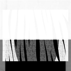 Gray, Black And White Design Rectangular Jigsaw Puzzl