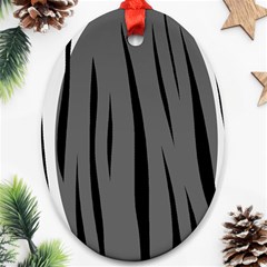 Gray, Black And White Design Oval Ornament (two Sides)