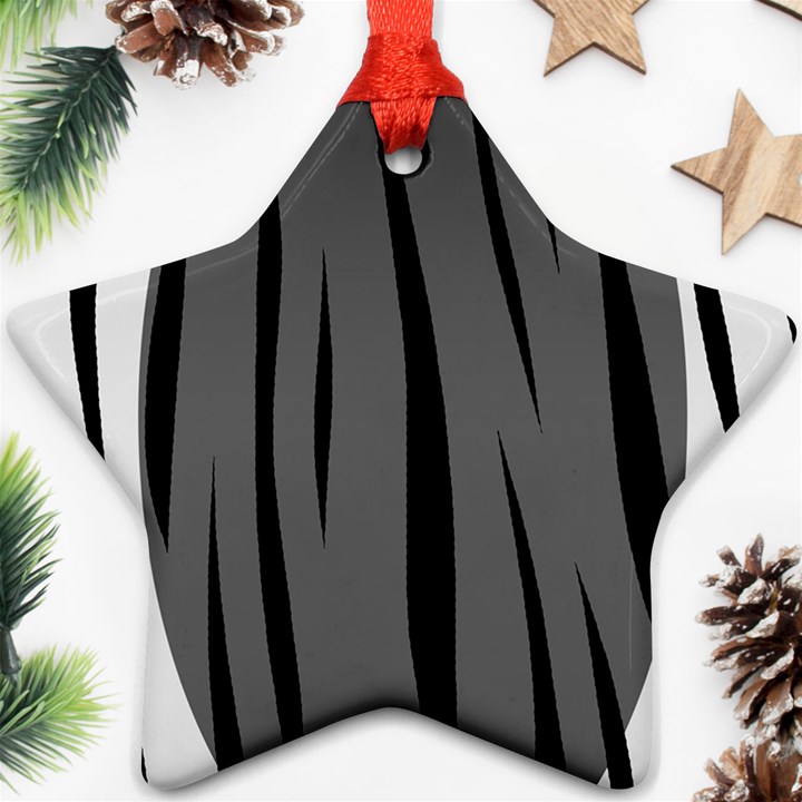 Gray, black and white design Star Ornament (Two Sides) 