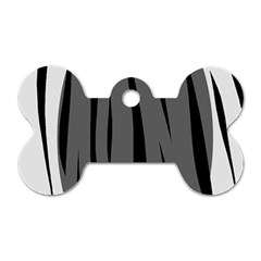 Gray, Black And White Design Dog Tag Bone (one Side)