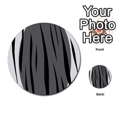 Gray, Black And White Design Multi-purpose Cards (round)  by Valentinaart