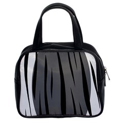 Gray, Black And White Design Classic Handbags (2 Sides)