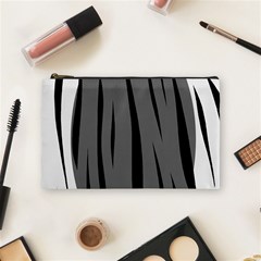 Gray, Black And White Design Cosmetic Bag (medium) 