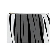 Gray, Black And White Design Cosmetic Bag (large)  by Valentinaart