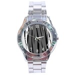 Gray, black and white design Stainless Steel Analogue Watch Front