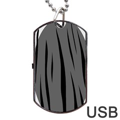 Gray, Black And White Design Dog Tag Usb Flash (two Sides) 