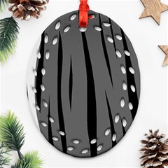 Gray, Black And White Design Ornament (oval Filigree) 