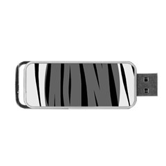 Gray, Black And White Design Portable Usb Flash (one Side)