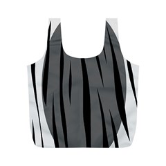 Gray, Black And White Design Full Print Recycle Bags (m) 