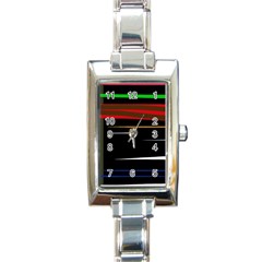 Colorful Lines  Rectangle Italian Charm Watch by Valentinaart