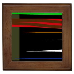 Colorful Lines  Framed Tiles by Valentinaart