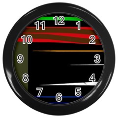 Colorful Lines  Wall Clocks (black)