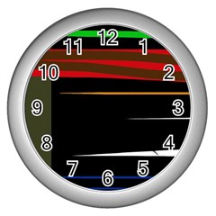 Colorful Lines  Wall Clocks (silver) 