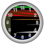 Colorful lines  Wall Clocks (Silver)  Front