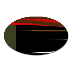 Colorful Lines  Oval Magnet