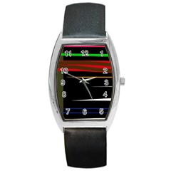 Colorful Lines  Barrel Style Metal Watch