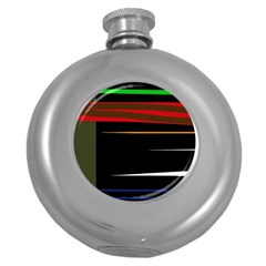 Colorful Lines  Round Hip Flask (5 Oz)