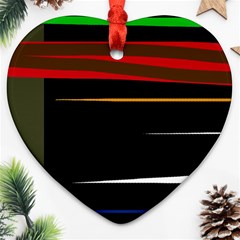 Colorful Lines  Heart Ornament (2 Sides)