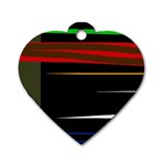 Colorful lines  Dog Tag Heart (Two Sides) Front