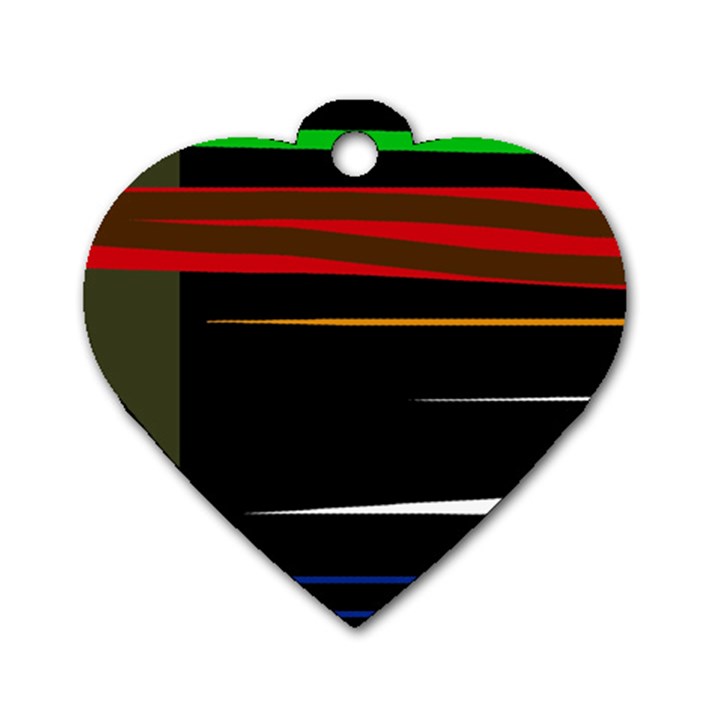 Colorful lines  Dog Tag Heart (Two Sides)