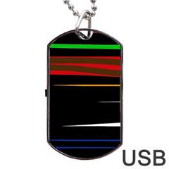 Colorful Lines  Dog Tag Usb Flash (two Sides) 