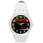 Colorful lines  Round Plastic Sport Watch (M) Front