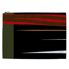 Colorful Lines  Cosmetic Bag (xxl)  by Valentinaart