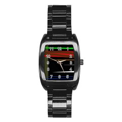 Colorful Lines  Stainless Steel Barrel Watch