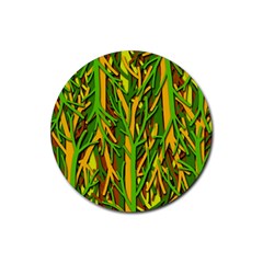 Upside-down Forest Rubber Coaster (round)  by Valentinaart