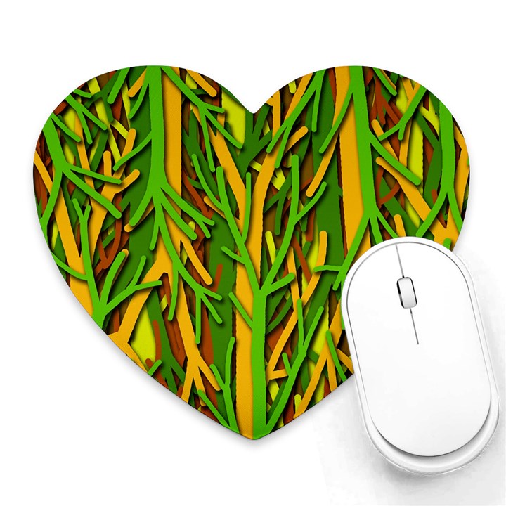 Upside-down forest Heart Mousepads