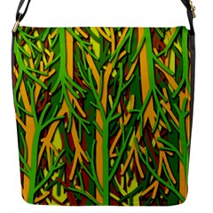 Upside-down Forest Flap Messenger Bag (s) by Valentinaart