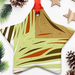 Brown Decorative Design Ornament (star)  by Valentinaart