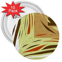 Brown Decorative Design 3  Buttons (10 Pack) 