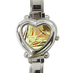 Brown Decorative Design Heart Italian Charm Watch