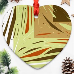 Brown Decorative Design Heart Ornament (2 Sides)