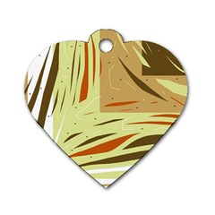 Brown Decorative Design Dog Tag Heart (two Sides)