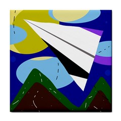 Paper Airplane Tile Coasters by Valentinaart