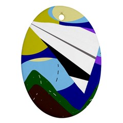 Paper Airplane Ornament (oval) 