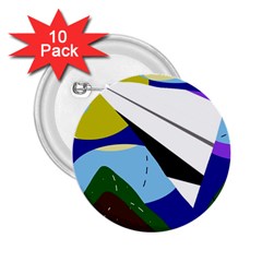 Paper Airplane 2 25  Buttons (10 Pack) 